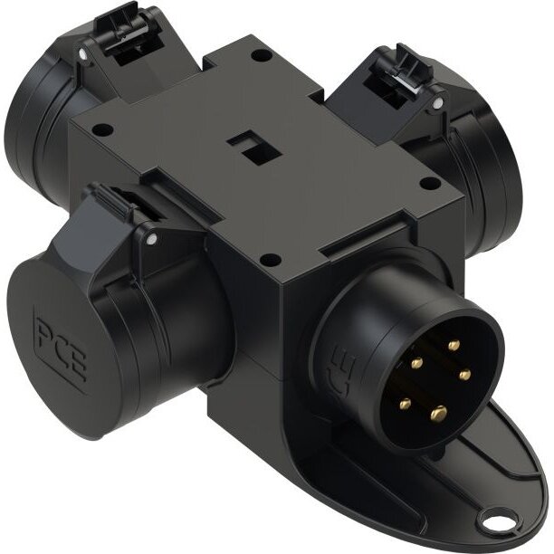 Distribution box 3x16/5 GS16/5, IP44, black | ProDJshop.eu
